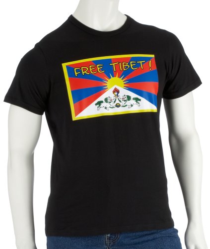 FREE TIBET ! FLAGGE - T-SHIRT, SCHWARZ, Gr&ouml;&szlig;e: XXL Preisvergleich