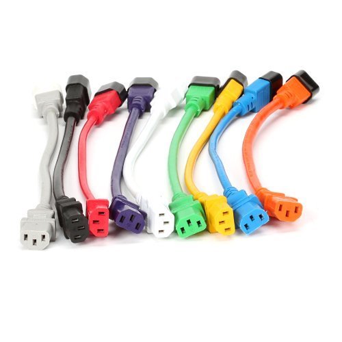 IronBox Electric - Heavy-Duty C14 to C19 Power Cord, 15A, 250V, 14/3 SJT - IEC60320 PC Cable for Computer Extensions, Monitor, PSU - C14 Male to C19 Female Connector Power Cable - (Orange 10 Foot)