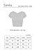 Simlu Womens Basic Short Cap Sleeve Round Crew Neck Short Crop Top Shirt