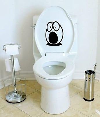 Richipy Stickers Shocked Funny Face Toilet Decal Wall Art Decor Bathroom Sticker Cool Fun Gi - 6"