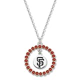 MLB San Francisco Giants Necklace Orange Crystal Wreath