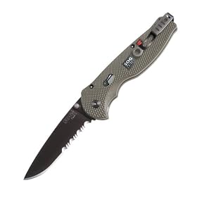 SOG Specialty Knives & Tools STGFSA-98  Flash II - 1/2 Serrated Aluminum Handle, Black TiNi