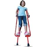 Walkaroo Steel Stilts by Air Kicks with Ergonomic Design for Easy Balance Walking, Assorted Colors (Blue or Red)