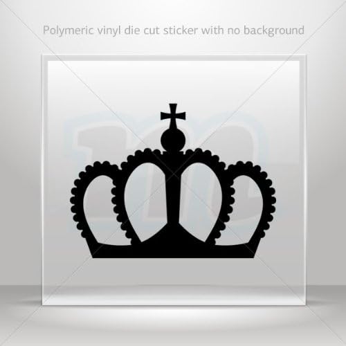 Stickers Decal Royal Crown Chess Queen King Kingdom Romania Motorbike Black (3 X 2.25 In)