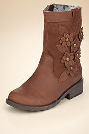 Younger Girls Leather Floral AppliquÃƒÂ© Stud Boots