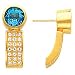 14K Yellow Gold London Blue Topaz and Diamond Earrings