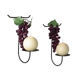 2 Pc Iron Sconce Set with Grape Decorations by 