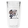 Wedding Couple 12 oz Slimline Insulated Beverage Tumbler, Clear
