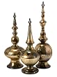 Set of 3 Lavish Weathered Metallic Table Top Finials 21.75"