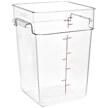 Cambro 18SFSCW 18 qt Capacity, 11-1/4" Length x 12-1/4" Width x 12-5/8" Height, CamSquare Camwear Clear Polycarbonate Food Storage Container (Cover Sold Separately)