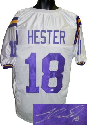 Jacob Hester Signed LSU Tigers White Custom Jersey