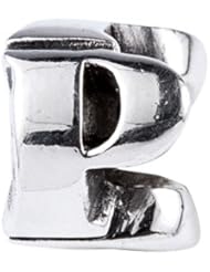 SilveRado (tm) SRM052 Sterling Silver Letter P Bead / Charm