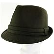 New Plaid Lining Stingy Fedora Trilby Hat Solid Dark Brown Medium Large