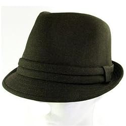 New Plaid Lining Stingy Fedora Trilby Hat Solid Dark Brown Large Extra Large