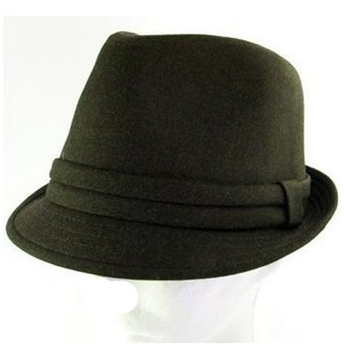 New Plaid Lining Stingy Fedora Trilby Hat Solid Dark Brown Medium Large