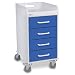 TrippNT 51080 HDPE/ABS Compact Cart, Front Locking, 15" Width x 27" Height x 17" Depth, 4 Drawers, Global Blue