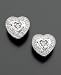 14k White Gold Diamond Accent Heart Stud Earrings
