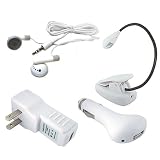 Skque Amazon Kindle 2 Booklight + Earphones + USB Wall Charger + USB Car Charger Bundle Kit Set