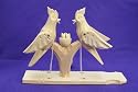 2 Birds on Tree Animated Wood Carving #B801