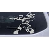 6in X 4.9in Silver -- Paintball Man Sports Car Window Wall Laptop Decal Sticker by Rad Dezigns