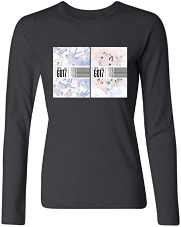 ChaoQT Women's Got7 Flight Log Departure Long Sleeve T-shirts Size M Black