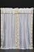 Pair Cream sari curtains with attached beaded valance