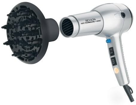 Revlon RV544 1875 Watt Tourmaline Ionic Lightweight Dryer, Silver/Black