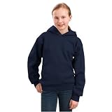 PORT AND COMPANY YOUTH PULLOVER HOODED SWEATSHIRT, NAVY, SMALL