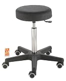 Produkt-Bild: Arbeitshocker, Arzthocker, Drehhocker, Rollhocker Modell comfort, Hubbereich ca. 54 -73 cm, Rollen mit weicher Radbandage, Sitzfarbe schwarz