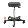 Arbeitshocker, Arzthocker, Drehhocker, Rollhocker Modell comfort, Hubbereich ca. 54 -73 cm, Rollen mit weicher Radbandage, Sitzfarbe schwarz