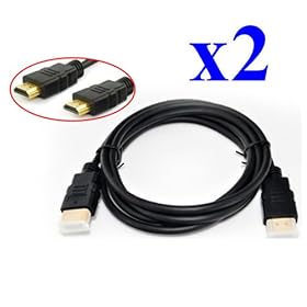 2-piece 2 pack of Super High Resolution Hdmi 2m (6 Feet) Accessory Bundle for...