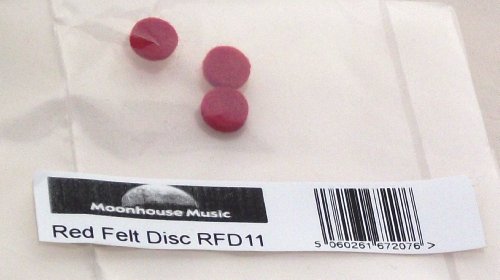 Red Felt Disc - Pack of 3 - 9.5mm x 3mm - for 