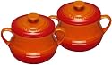 Le Creuset Stoneware Pair of Bean Pots, Volcanic, Small