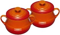 Le Creuset Stoneware Pair of Bean Pots, Volcanic, Small