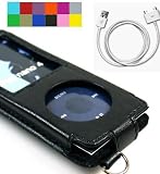 (3 in 1 Combo Many color available) Wisdom*Courage Neckstraps + Premium Leather Case with Swivel Belt Clip for Apple iPod Nano Nano-Chromatic 4th Generation 8gb 16gb (Nano Chromatic Not Included) + BONUS USB Data Cable for Ipod Nano 4th generation