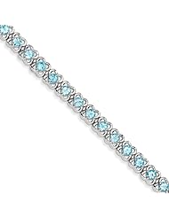 Sterling Silver Blue Topaz Bracelet, Best Quality Free Gift Box Satisfaction Guaranteed