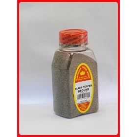 BLACK PEPPER GROUND FRESHLY PACKED IN LARGE JARS, spices, herbs, seasonings