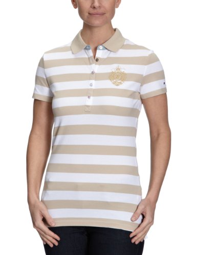 Tommy Hilfiger Damen JOSSE STP POLO SS 1M87610850, Gr. XXL (PUMICE/ CLASSIC WHITE 236) Preisvergleich