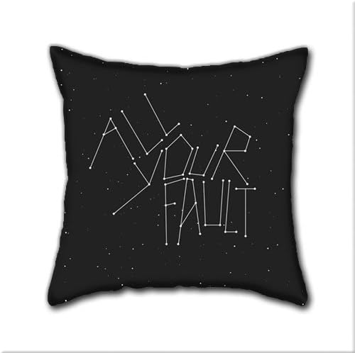 All Your Fault DIY Decorative Pillow Cases,Natural Cotton Square Throw Pillow Case Cushion Cover,18 x 18 Inch(45cm x 45cm)
