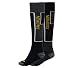 The Salomon Elios 2 Ski Socks 2-pack have the following features: These Salomon ski socks for men come in a set of 2 pairs. The women's socks have an elastic upper part to keep the socks in place. The front side of these black and grey socks contain thick, shock absorbing material for good protection. Stretch fabric is applied around the ankle for an improved fit and protection. Specifications: Pair of black and pair of grey Salomon ski socks Extra reinforced leg part for shock absorption and comfort Stretch fabric around the ankle for protection and comfort Tags: ski socks, ski socks men, ski wear, ski accessories.