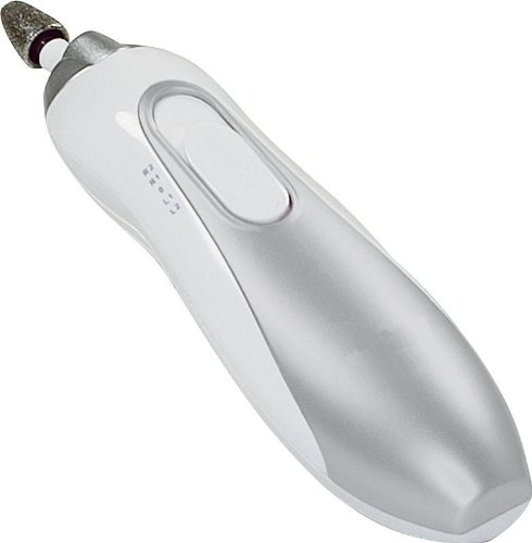 LUXUS MANIKÜR + PEDIKÜR SET MIT 6 AUFSÄTZEN + INTEGRIERTEM LICHT, 5-STUFEN-SCHALTUNG, SCHLEIFEN, FEILEN, POLIEREN, BATTERIE BETRIEBENE NAGELFEILE, WEISS/SILBER, NEU + OVP