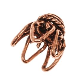 Openwork Bali Style Antiqued Copper Bead Caps 8mm (4)
