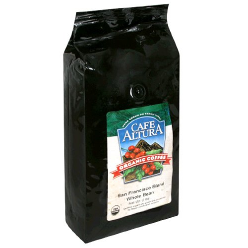 Cafe Altura Organic Coffee, San Francisco Blend, Whole Bean, 32-Ounce Bag