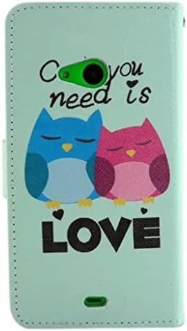 Lumia 535 Case,Microsoft Lumia 535 Case,Gift_Source Brand [Kickstand Feature] Luxury Wallet PU Leather Folio Wallet Flip Case Cover Built-in Card Slots for Microsoft Lumia 535 Case(Owl You need is Love),Sent Stylus Pen