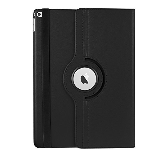 AFASHION 360 Degree Rotating Stand PU Leather litchi Case Cover with Auto Sleep / Wake Feature for iPad Pro (Black)