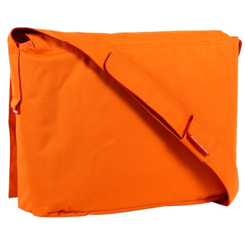 Fleur 15.4-Inch Floral Abstract Padded Compartment Shoulder Messenger Bag for Laptop/Notebook - White/Orange Fleur 15.4-Inch Floral Abstract Padded Compartment Shoulder Messenger Bag for Laptop/Notebook - White/Orange