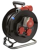 as - Schwabe 10153 CEE-Sicherheits-Kabeltrommel 285mm&Oslash; 30m H05VV-F 5G1,5 schwarz, IP20 Innenbereich