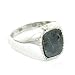 Sterling Silver Mens Cushion Shape Haematite Centurion Head Ring
