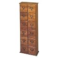 Library CD Storage Cabinets - 12-Drawer (Oak)