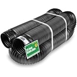 Flex-Drain 51110 Flexible/Expandable Landscaping Drain Pipe, Solid, 4-Inch by 25-Feet